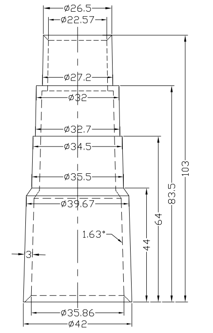 D35 Reducer adapter drawing