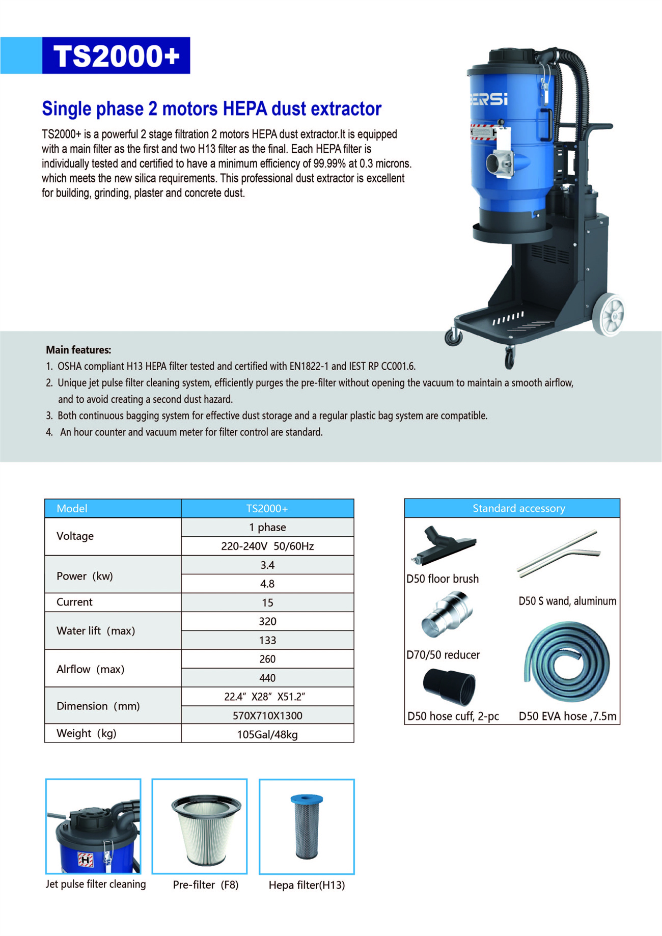 TS2000 2 Motors 2-Marxaladda Shaandhaynta Hepa 13 Boodhka Soo Saare