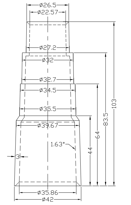 D35 Reducer adaptor  drawing